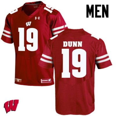 Men's Wisconsin Badgers NCAA #19 Bobby Dunn Red Authentic Under Armour Stitched College Football Jersey QJ31V55RC